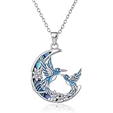 Tiehuoxia Hummingbird/Bat/Cat/Dolphin/Mermaid Necklace Sterling Silver Cute Animal Necklaces Jewelry Christmas Gifts for Women Mother Wife Friends Daughter