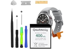 Qoutmcuy EB-BR890ABY Battery,400mAh Upgrades Battery for Samsung Galaxy Watch4 Classic SM-R890 SM-R895 (46mm)/Galaxy Watch4 SM-R870 SM-R875 SM-R875U (44mm) with Professional Repair Tools kit