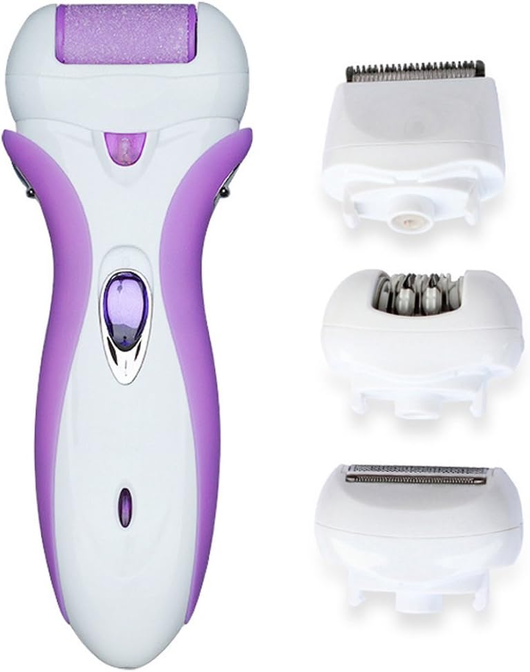 Ladies Electric Shaver, Women 4 In 1 Washable Hair Remover Epilators, Gently Body Hair Removal Arm Leg Bikini Underarm Clipper Depilation Machine Foot Exfoliating Trimmer Female Care And Beauty Tools (Purple - Slim)