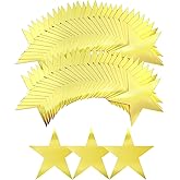 60 Pcs 6 Inch Stars Cutouts Cardboard Star Cut-Outs Decorations for Bulletin Board Classroom Christmas Wedding Birthday Party Wall Decor (Gold)