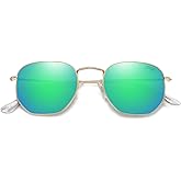 SOJOS Square Polarized Sunglasses for Women Men Small Hexagonal Polygon Shades SJ1072