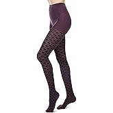 MeMoi Diamond Patterned Cotton Blend Sweater Tights