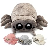 Cuddly Spider Plush Toy with Surprise - Soft Stuffed Animal Mommy Spider with 3 Baby Spiders in Zipper Tummy, Set for Kids, Fun Interactive Plushie for Ages 3-8