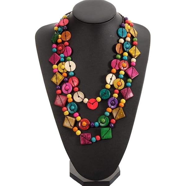 Boho Wooden Necklace Amazon Black Brown Wood Cross Long Necklace