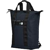 ANTLER Essential 2-in-1 Tote Backpack, Laptop Sleeve, Navy Blue | Lightweight recycled ripstop rucksack featuring padded laptop pocket, suitcase handle strap, and adjustable handles