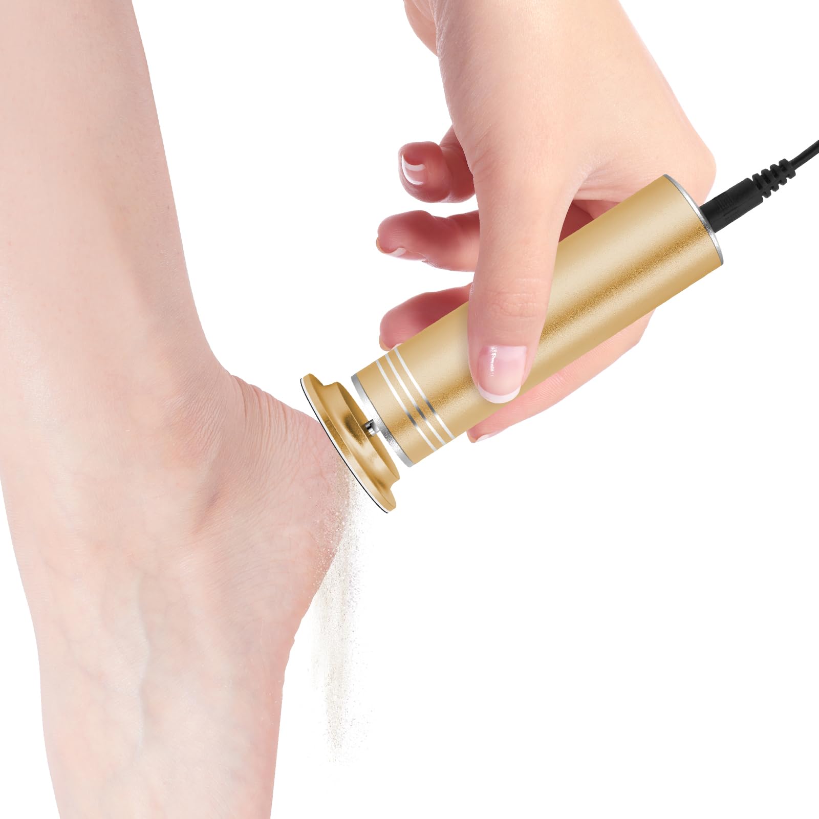 Electric Foot Callus Remover Adjustable Speed Electronic Hard Skin Remover Machine with 60pcs Replaceable Sandpaper Discs (Gold)