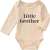 AG AGUU Little Brother Bodysuit Infant Baby Boys Romper Newborn Onesie Sibling Outfits Long Sleeve One Piece Fall Clothes