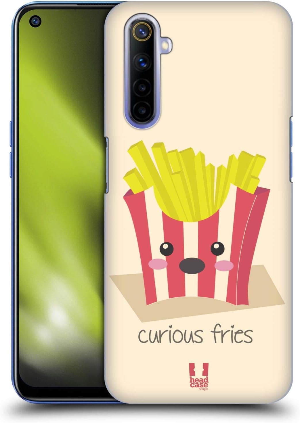 Head Case Designs Curious Fries Food Mood Hard Back Case Compatible with Realme 6