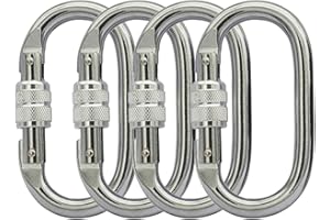 BYANG Heavy Duty Locking Climbing Carabiner Clip CE Rated 25 kN 5600 LB Rugged Terrain Approved Industrial Strength Twist Lock Carabiners Clips for Rigging, Ropes, Hammocks, Camping
