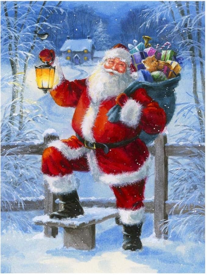 XXSCZ Digitale Leinen Leinwand Malen nach Zahlen Weihnachtsmann