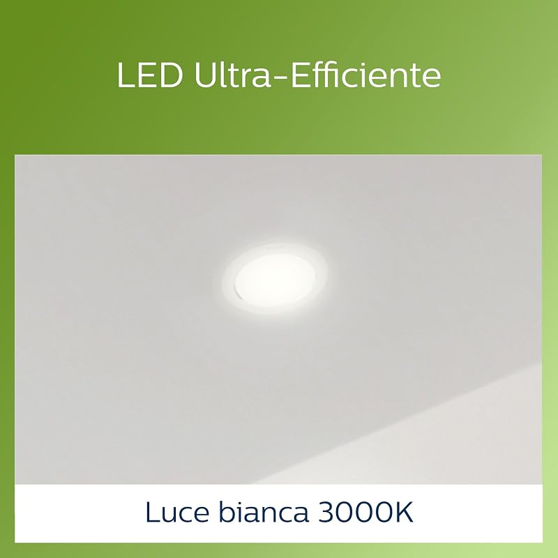 LED Faretto da Incasso Rotondo, Diamond Cut Ultra Efficient, Luce Naturale, 6,5W, Bianco