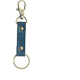 JJNUSA Genuine Leather Keychain Walnut Leather Key Holder Mens Belt Key Chain Ring Fob