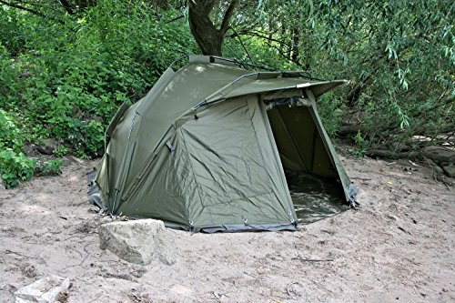 CampFeuer Angelzelt Storm | 2 Mann Karpfenzelt für Angler mit 3000 mm Wassersäule | wasserdicht | 2 Mann Bivvy Tent Anglerzelt | Fischerzelt mit Boden – Bild 3
