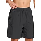 Mens Hybrid Shorts for Running Athletic Hiking Sports Workout Quick Dry Lightweight Breathable with 4 Zipper Pocket