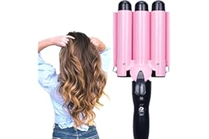MODVICA 3 Jumbo Barrel Curling Iron Wand 32mm Hair Waver Temperature Adjustable Ceramic Big Waves Hair Crimper (1.25'')