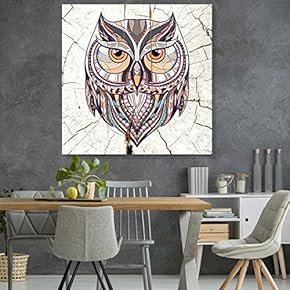Square Pattern Owl Wood Effect