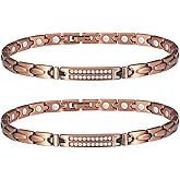 MagVIVACE Copper Ankle Bracelet for Women, Magnetic Pure 99.99% Solid Copper Lymph Detox Anklet for Ankle, 3500 Gauss Effective Magnet(9.45 inch)