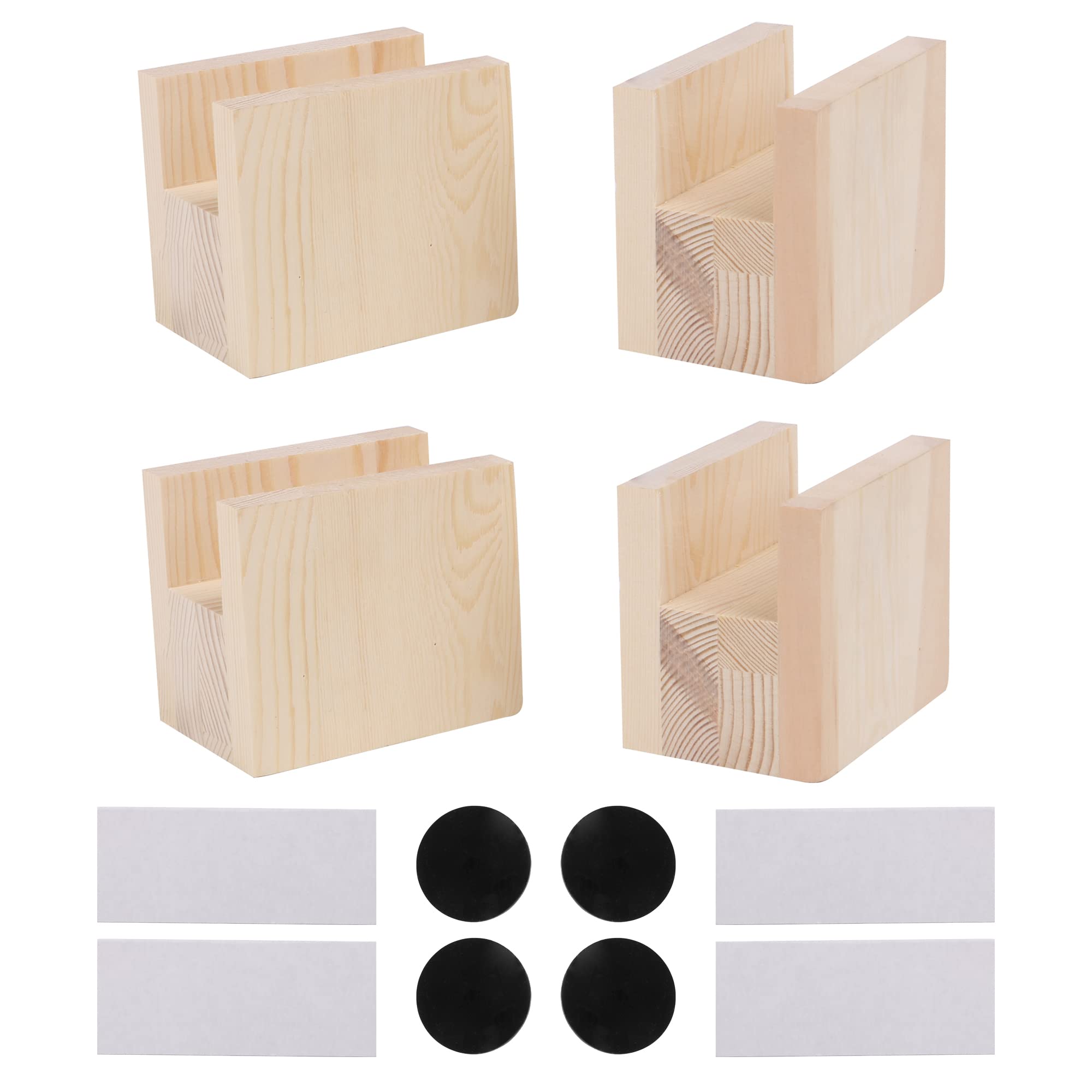 Photo 1 of 4pcs Non-Square Heavy Duty Solid Wood Furniture Legs Furniture Risers Add 1.89 Inch Height to Sofa Desks Tables Chairs Creat Underbed Storage