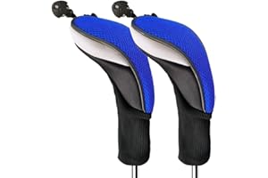 FINGER TEN Golf Club Head Covers Woods Hybrids 2 Pack, Headcovers Men Women 3 5 7 X with Interchangeable Number Tag, Fit All 