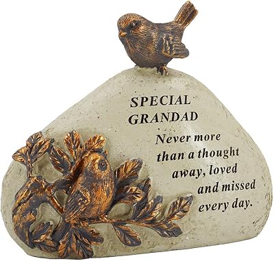 OOTO Grandad Robin Bird Memorial Graveside Stone Plaque Ornament