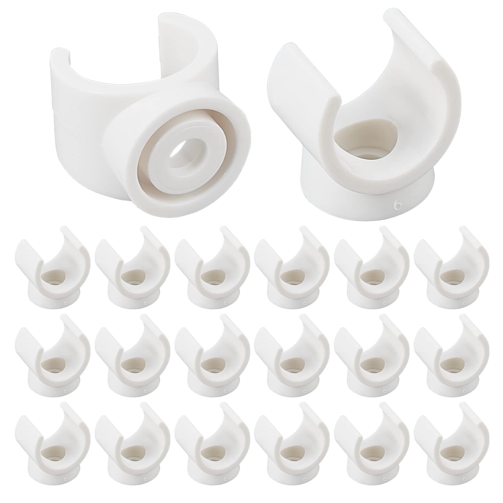 GORGECRAFT 0.9-Inch U-Hook PEX Holder TV Tray Replacement Clips PVC Water Pipe Clamps Talon Clamps Pipe Support Fit for 17mm OD Pipe Plastic Socket to Fix Corresponding Pipes (20 Packs)