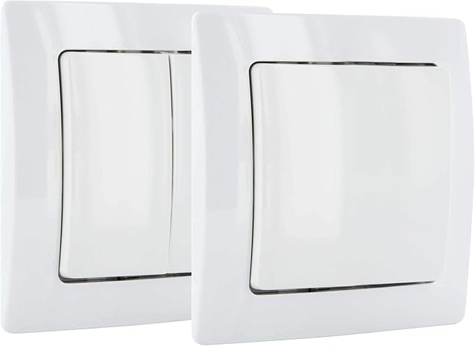 SCHWAIGER  ZHS03  Lichtschalter Funk Funkwandschalter Wandschalter Schalter Aufputz Steuerung von Z Wave Gerten Steuerung per App Sprachsteuerung mit Alexa und Google