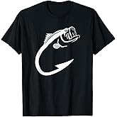 Fish Hook Minimal Art Cool Fishing Lover Art Lover Gift T-Shirt