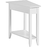 Convenience Concepts American Heritage Wedge End Table 24" - Classic Living Room Table with Storage Shelf,Side Table for Fami
