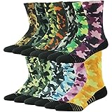 HUSO Digital Camo Performance Sports Hiking / Trekking Wick Crew Socks for Unisex 1,3,4,6,13 Pairs