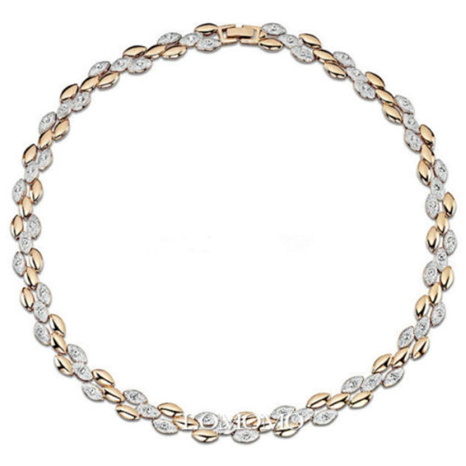 quilates de plata y oro de cristal Swarovski Elementos trigo Oído Gargantilla