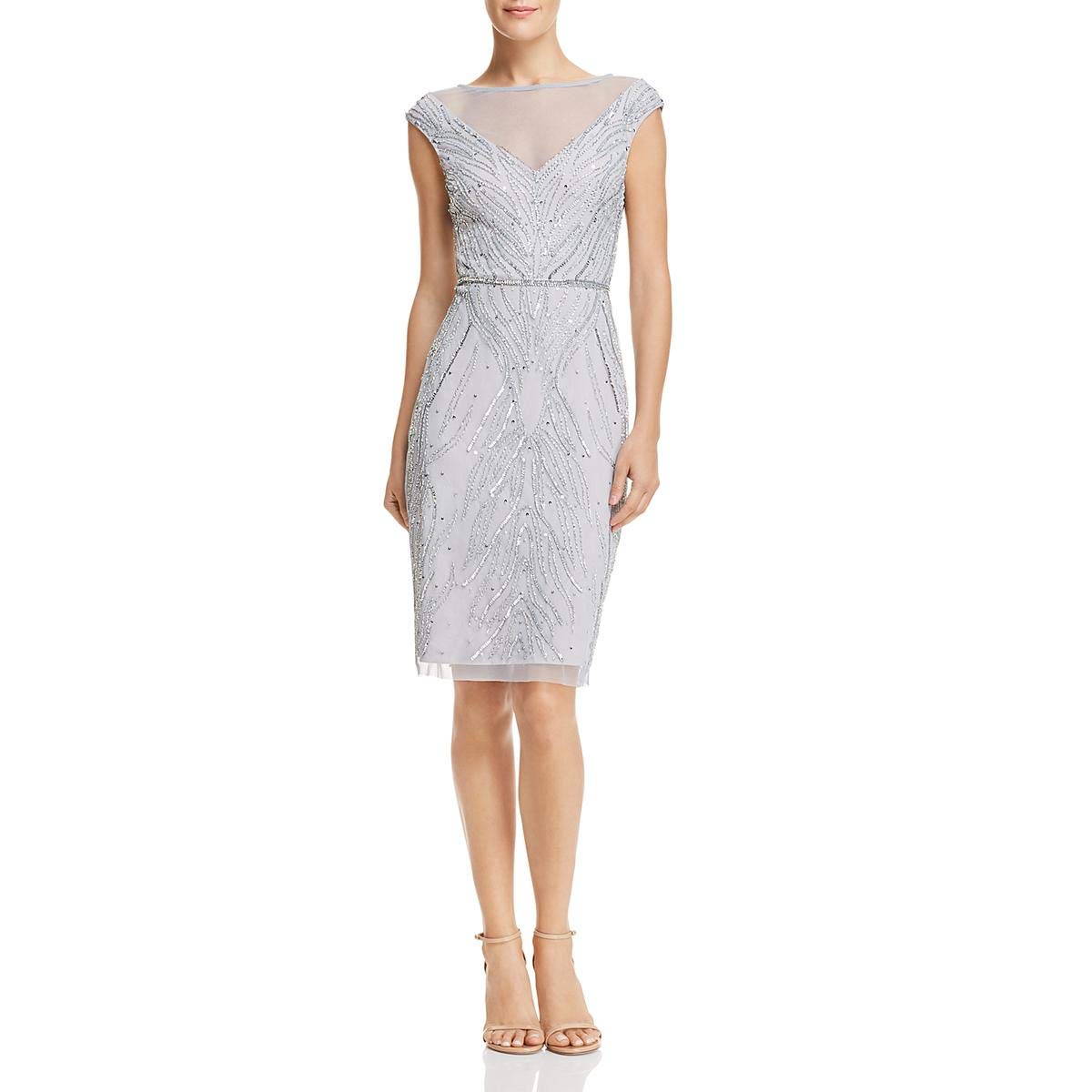 Adrianna-Papell-Womens-Knee-Length-Embellished-Cocktail-Dress-Blue-10