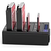 ORICO 4 Bay External Hard Drive Docking Station USB 3.0 to SATA I/II/III for 2.5''/3.5'' HDD SSD with Hard Drive Clone Function Slope Design Support UASP [4 x 20TB]-6648US3