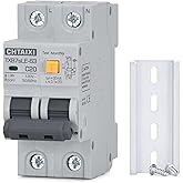 CHTAIXI Ground Fault Circuit Breaker, 20 Amp 120V AC DIN Rail Mount Residual Current Circuit Breaker, Thermal-Magnetic Trip, Earth-Leakage Protection 30mA 1PN RCBO C20