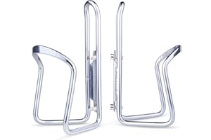 FiveBox Bike Water Bottle Cage, 2Pack Cycling Bicycle Water Bottle Cage Holder Bracket for Mountain Bike MTB Road Bike, Bike Accessories, Made of Lightweight Aluminum Alloy (Silver)