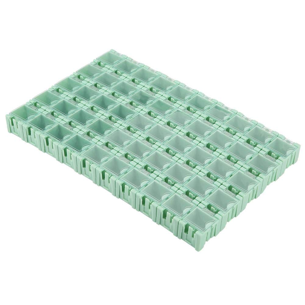 Nikou SMT Storage Box- 50Pcs Green SMT SMD Container Box Electronic Components Storage Components Storage Box