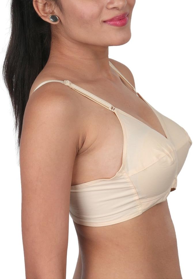 VIP Feelings Extra Support Full Coverage Cotton Bra ! Non Padded Non Wired !! Saree/T Shirt/Salwar Kameez Bra ! X Shape fitting Firm Bust Control!!