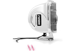 FARBIN Stainless Steel Low Tone Horn for Boats Waterproof Car Horns for Ships 12V Super Loud Motorcycle Horns with Base Bracket for Sailboats Yacht Car Truck etc. (Low-tone stainless steel horn)