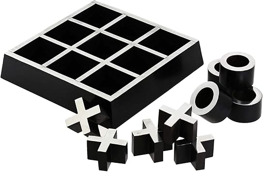 ITOS365 Handmade Wooden Tic Tac Toe Game Gifts for Kids, 6 x 6 inches