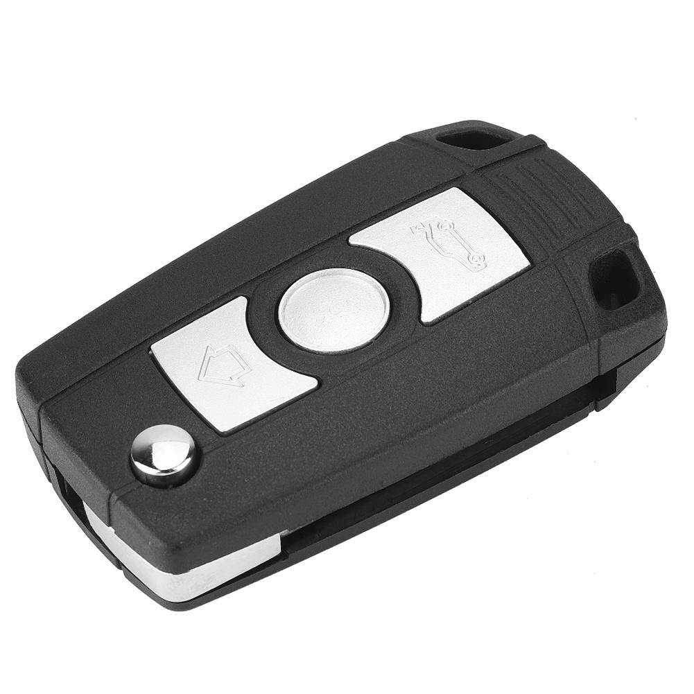 Key Fob Case, with Uncut Blade Folding Flip Key Fob Case 3 Button Key Shell Cover, for 1 3 5 7 Series X3 X5 Z3 Z4 E81 2004-2006 1 Series