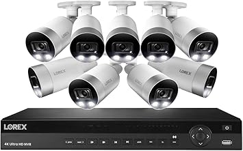 Amazon Com Lorex 4k Ultra Hd 4tb 16 Channel Ip Indoor Outdoor Security Camera System Network Video Recorder Nvr With 9 Active Deterrence 4k 8mp Cameras Camera Photo