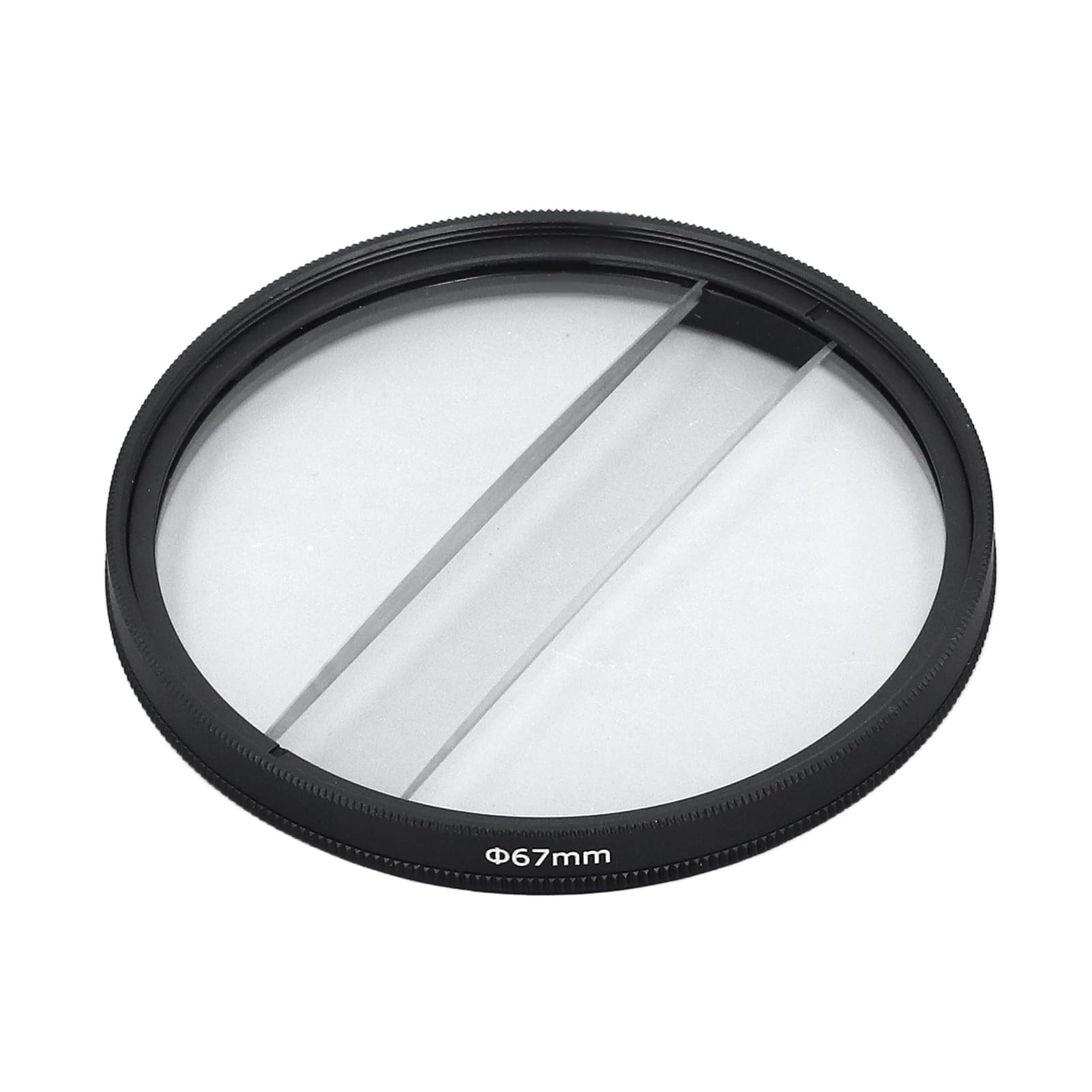 62mm Double Split Diopter Filter,Anti Oil Coating Layer Double Split Diopter Glass Lens Filter,Blur Zoom Center Filter for SLR Cameras Special Effect Filter