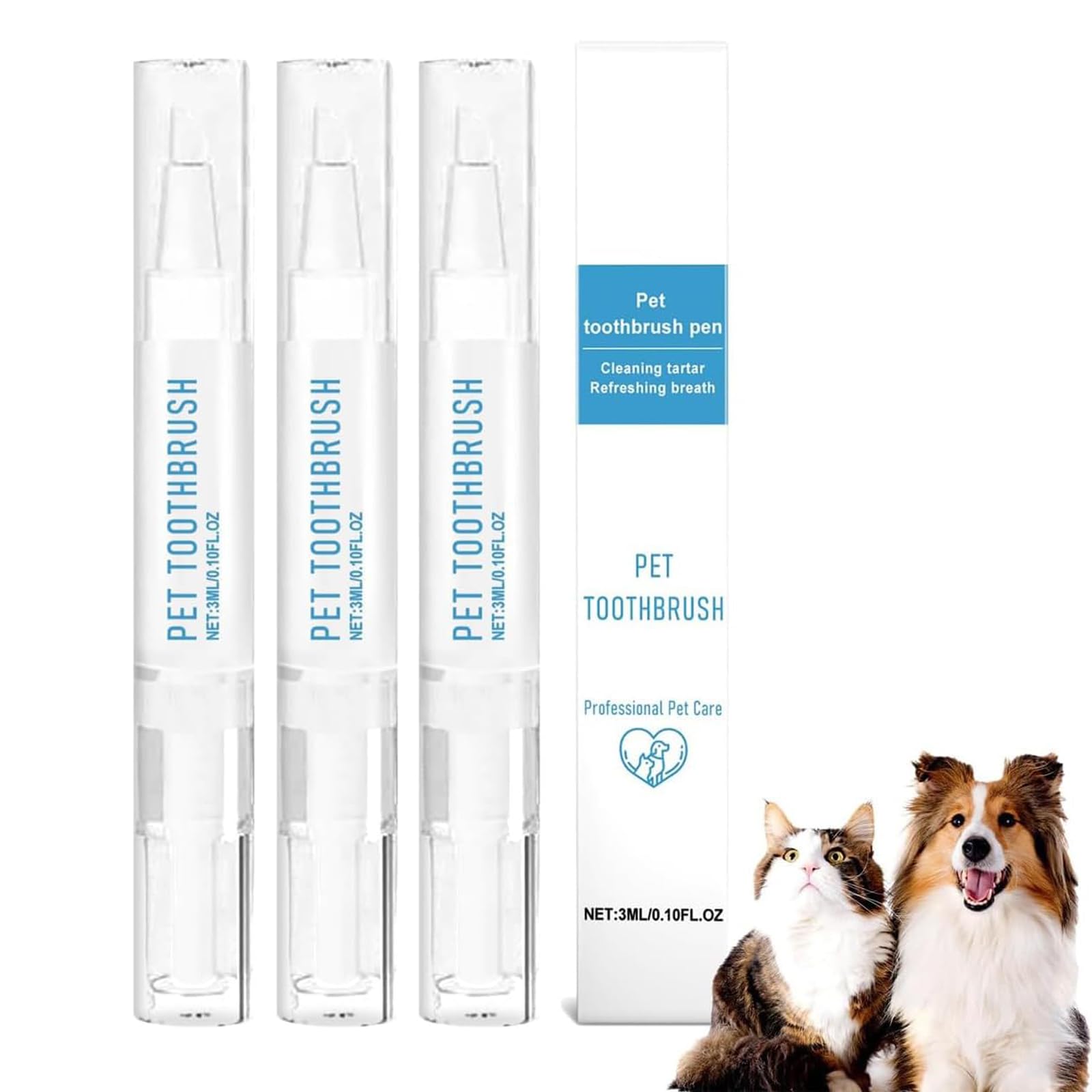 Pet Toothbrush Pen,Dog/Cat Teeth Cleaning Pen,Pet Tartar Remover for Teeth,Best Pet Dental Care Toothpaste-Pet Teeth Care Kit