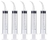 Wisdom Teeth Syringe, 5 Pack Irrigation Dental Syringes with Measure Scale & Curved Tip for Dental Care Liquid Oral Tonsil Stone
