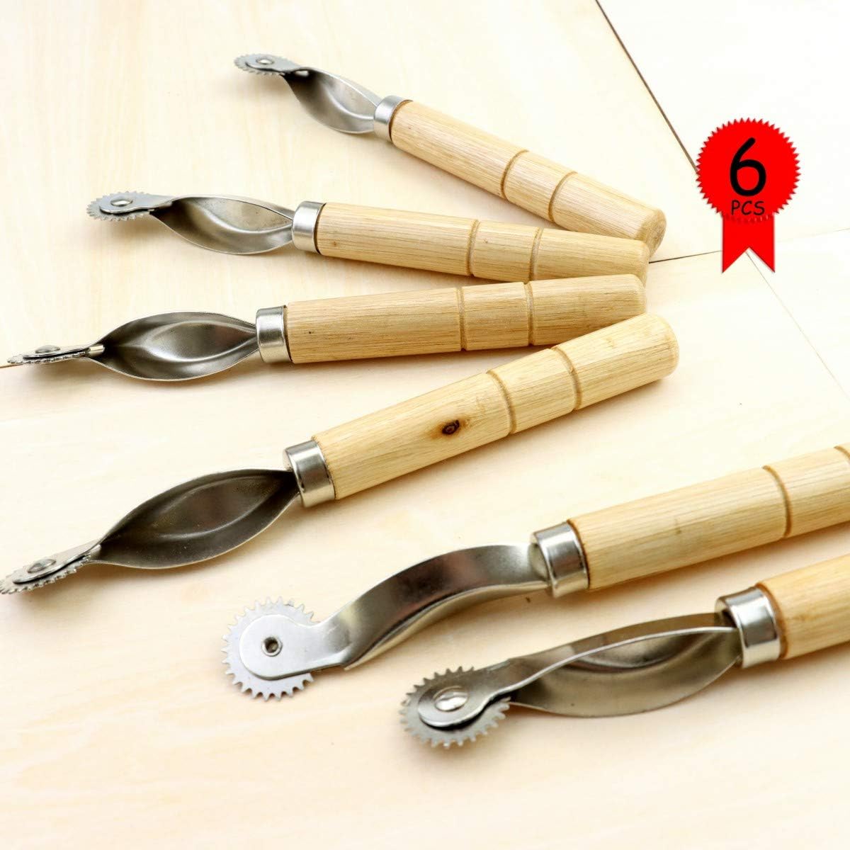 YG_Oline 6 Pcs Sewing Tracing Wheel Tool for Leathercraft Paper, Paper