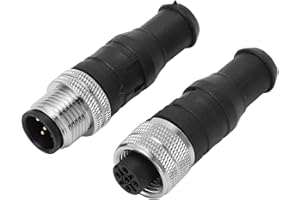 LUCKDANO 120 Ohm Termination Pair for NMEA2000 Male Female Terminator Resistor, 5Pin M12 Thread, IP67 Waterproof for Lowrance