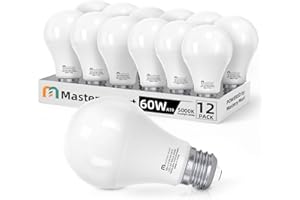 MASTERY MART 6/12/ 24/36/ 60/90/ 120 Pack LED Light Bulbs A19 9W (60 Watt Equivalent) E26 Medium Base, 5000K Daylight White, 800 Lumens, CRI 80+, Non-Dimmable, Energy Star, UL Listed, 12 Pack