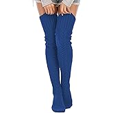 Leoparts Women's Cable Knitted Thigh High Boot Socks Extra Long Winter Stockings Over Knee Leg Warmers