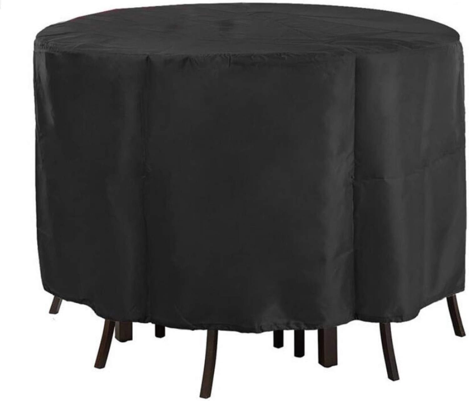 Kingling Patio Furniture Cover, Round Patio Table & Chair Set Cover, Tear-Resistant, Waterproof Outdoor Durable Furniture Cover, Black (72x43in)