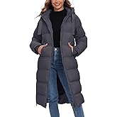 HOTIAN Womens Winter Maxi Long Puffer Coat Thicken Hooded Down Quilted Padded Jacket Winter Warm Outerwear