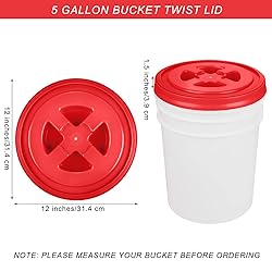 Aodaer 4 Pieces Seal Lid 5 Gallon Bucket Twist Lid